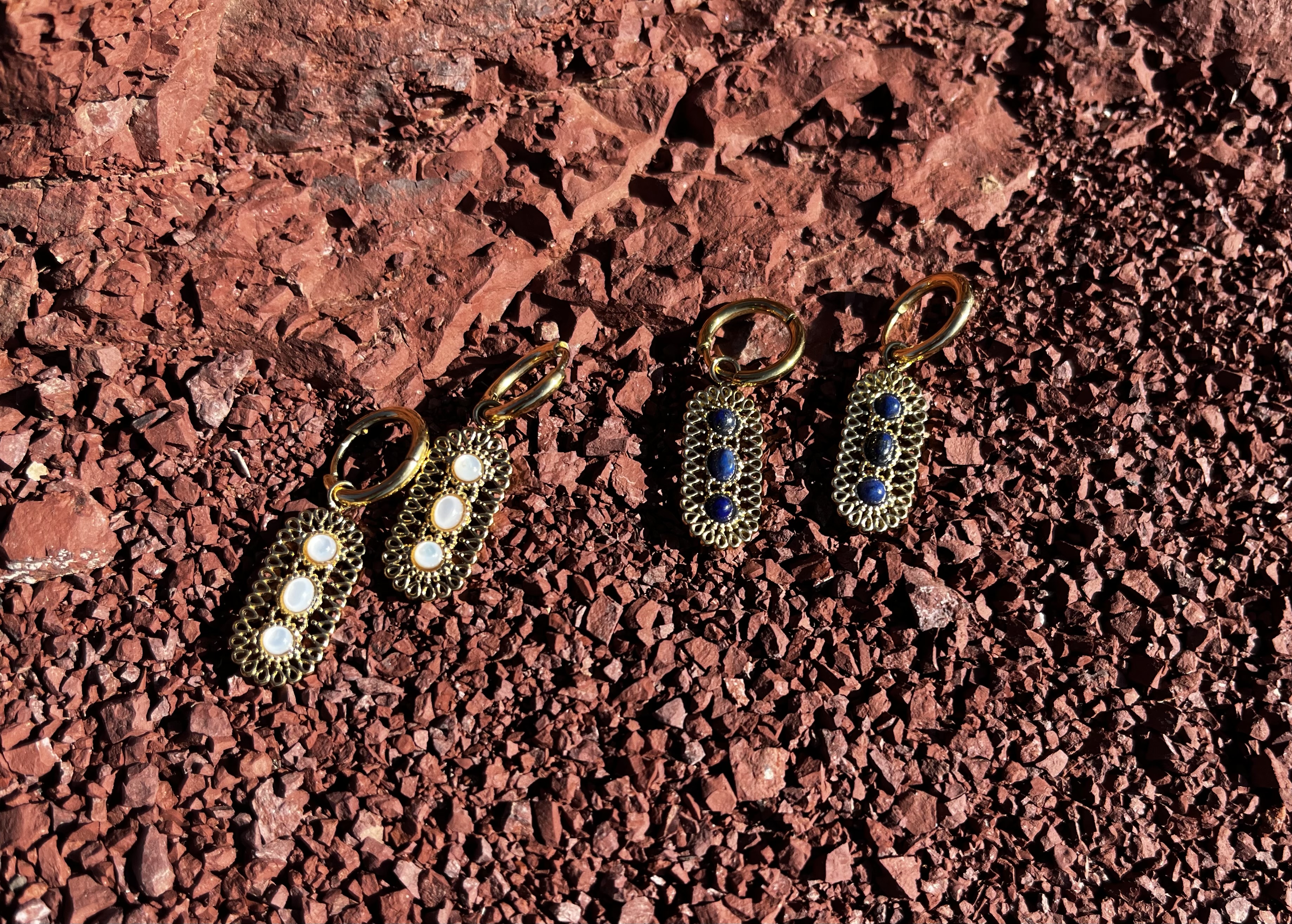 Créoles Ambre blanches