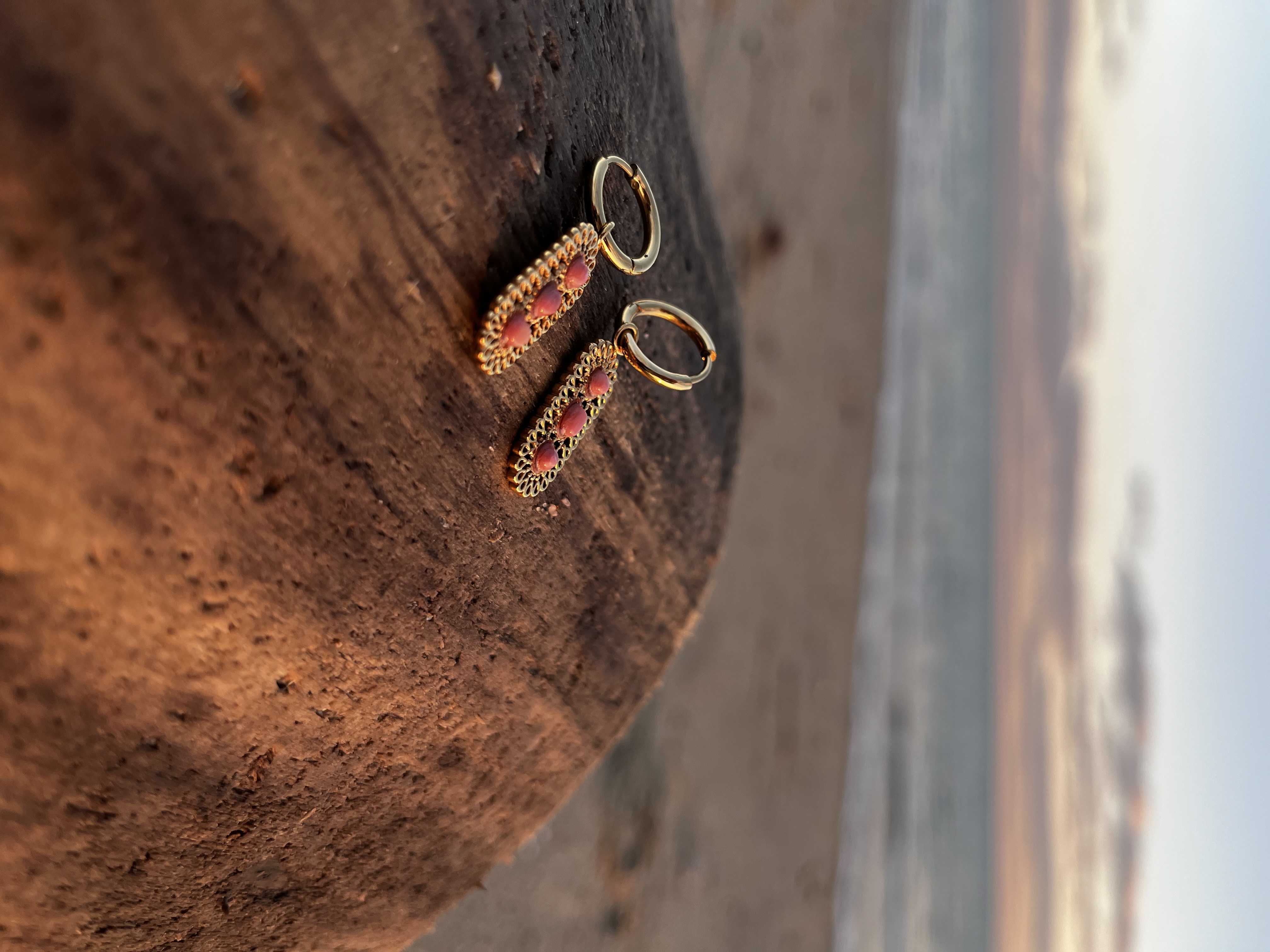 Créoles Ambre roses