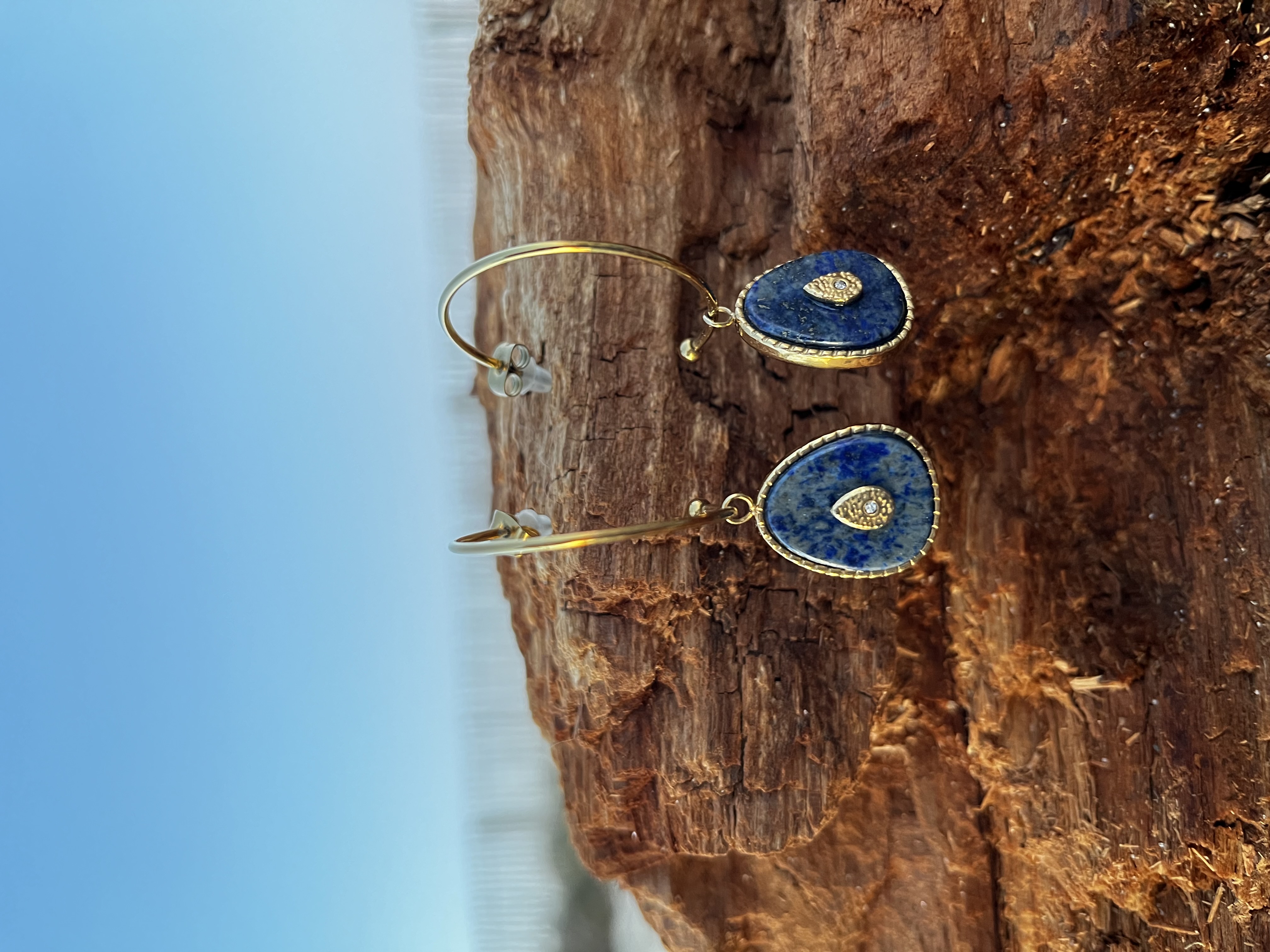 Créoles Aura lapis lazuli