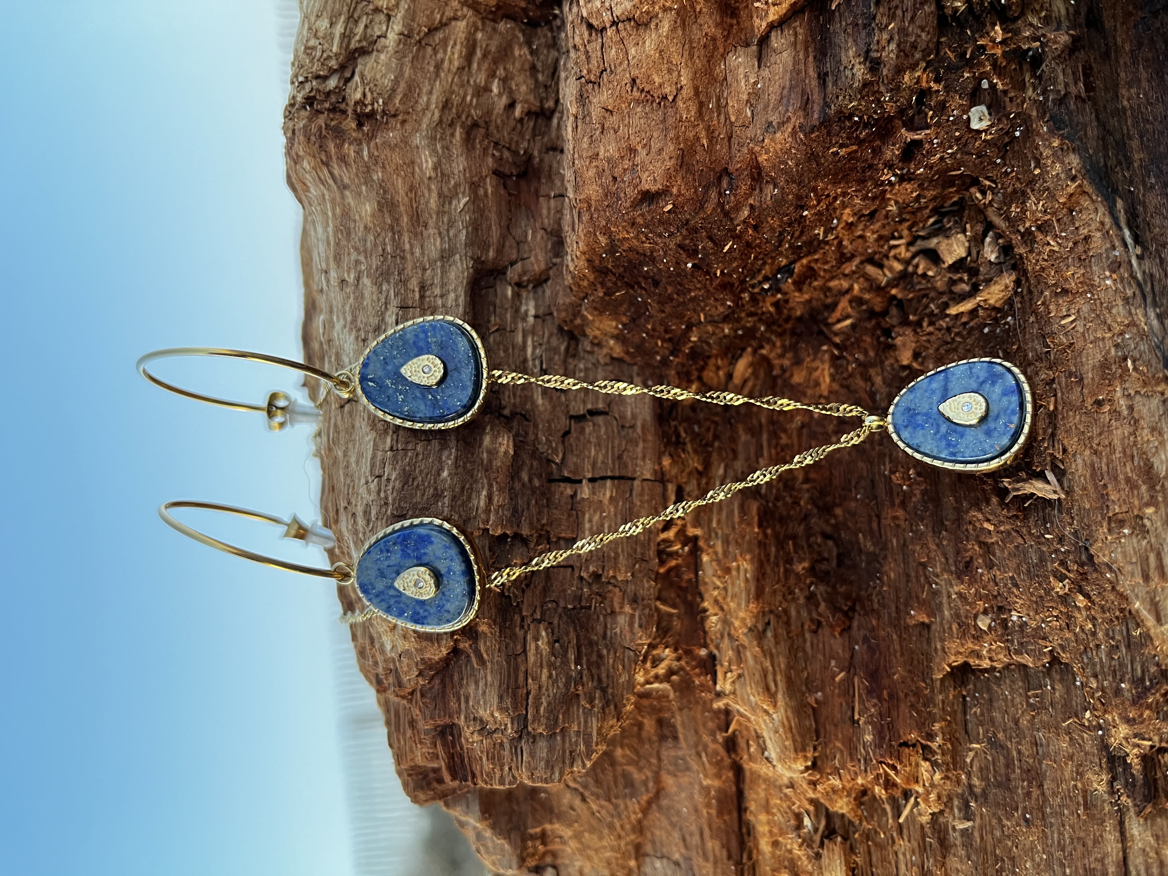 Créoles Aura lapis lazuli