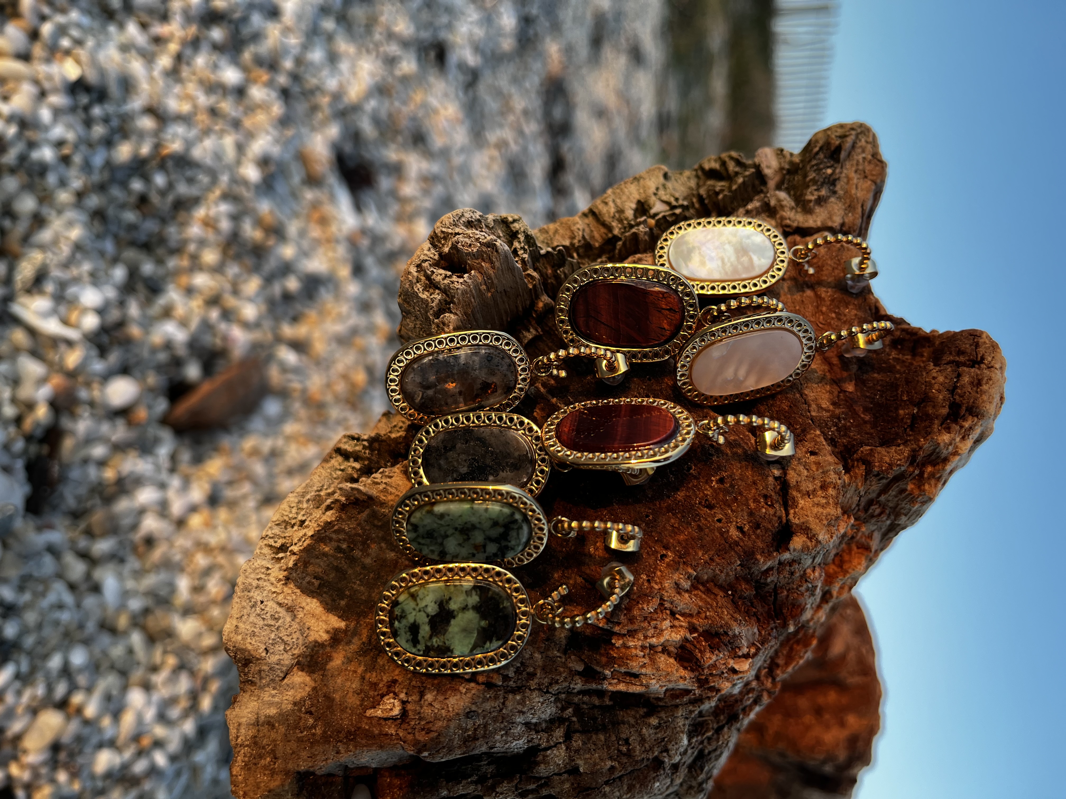 Boucles d’oreilles Aqua labradorite grise
