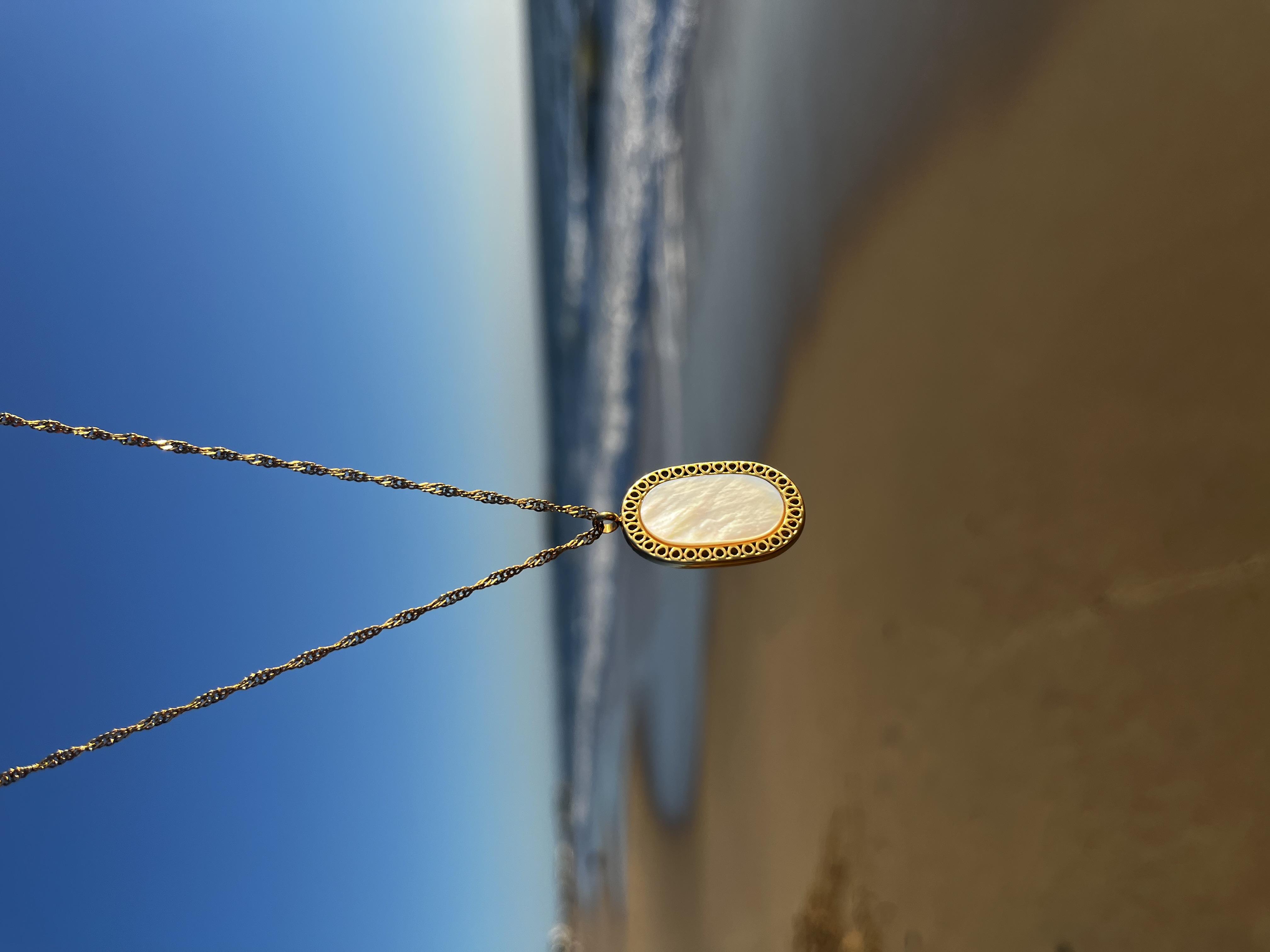 Collier Aqua nacre blanche