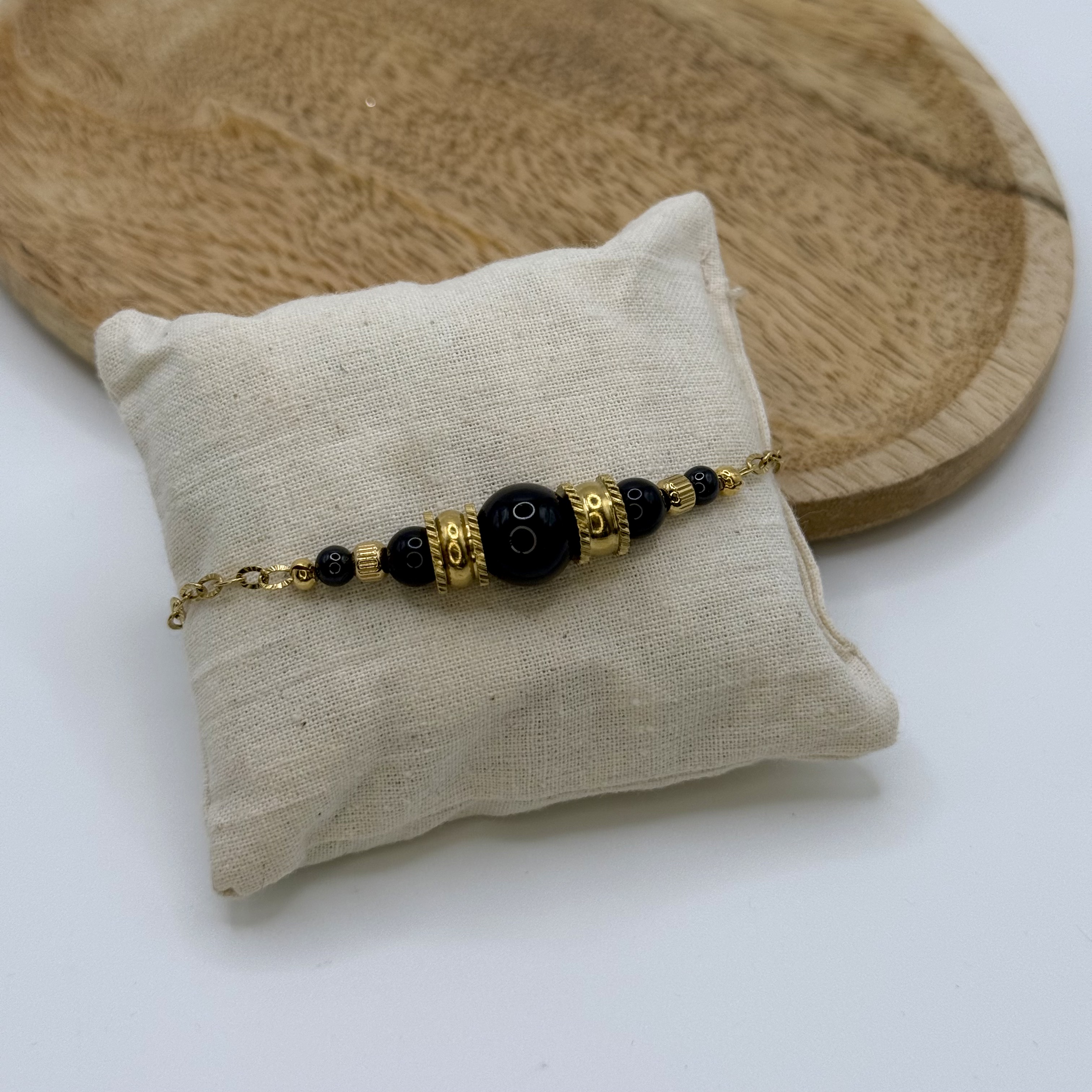 Bracelet fin en Obsidienne