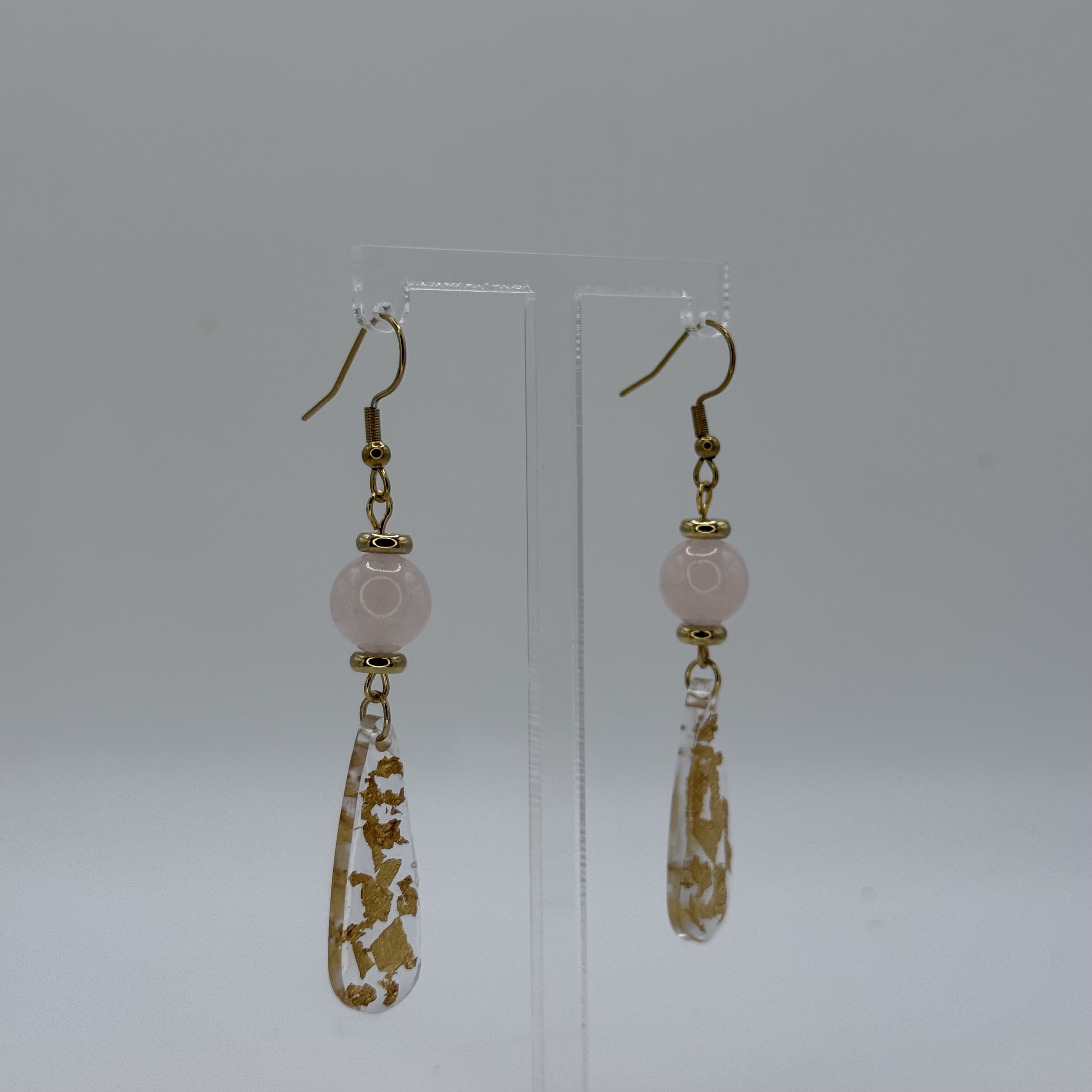 Boucles d'oreilles en quartz rose 