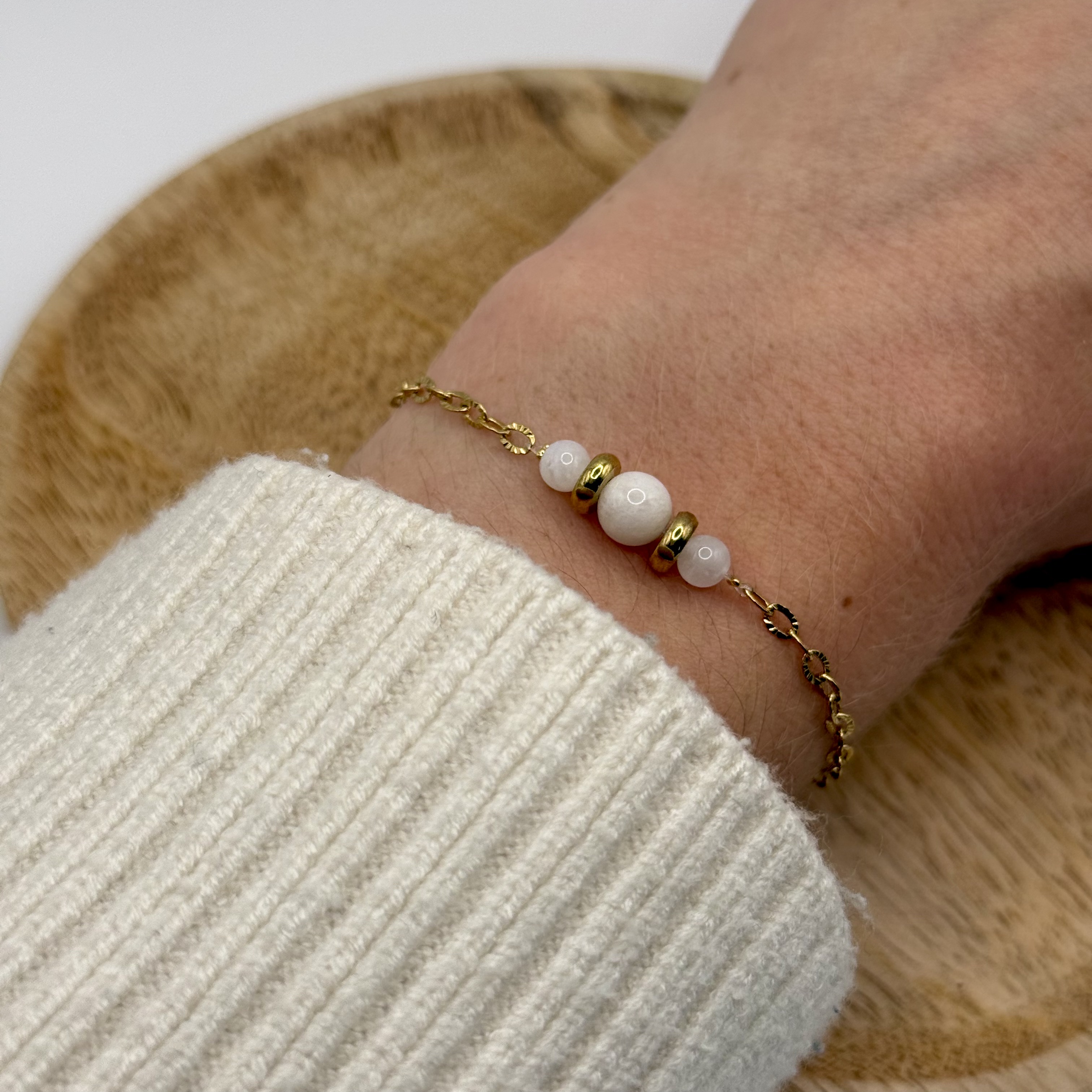 Bracelet fin en Pierre de Lune