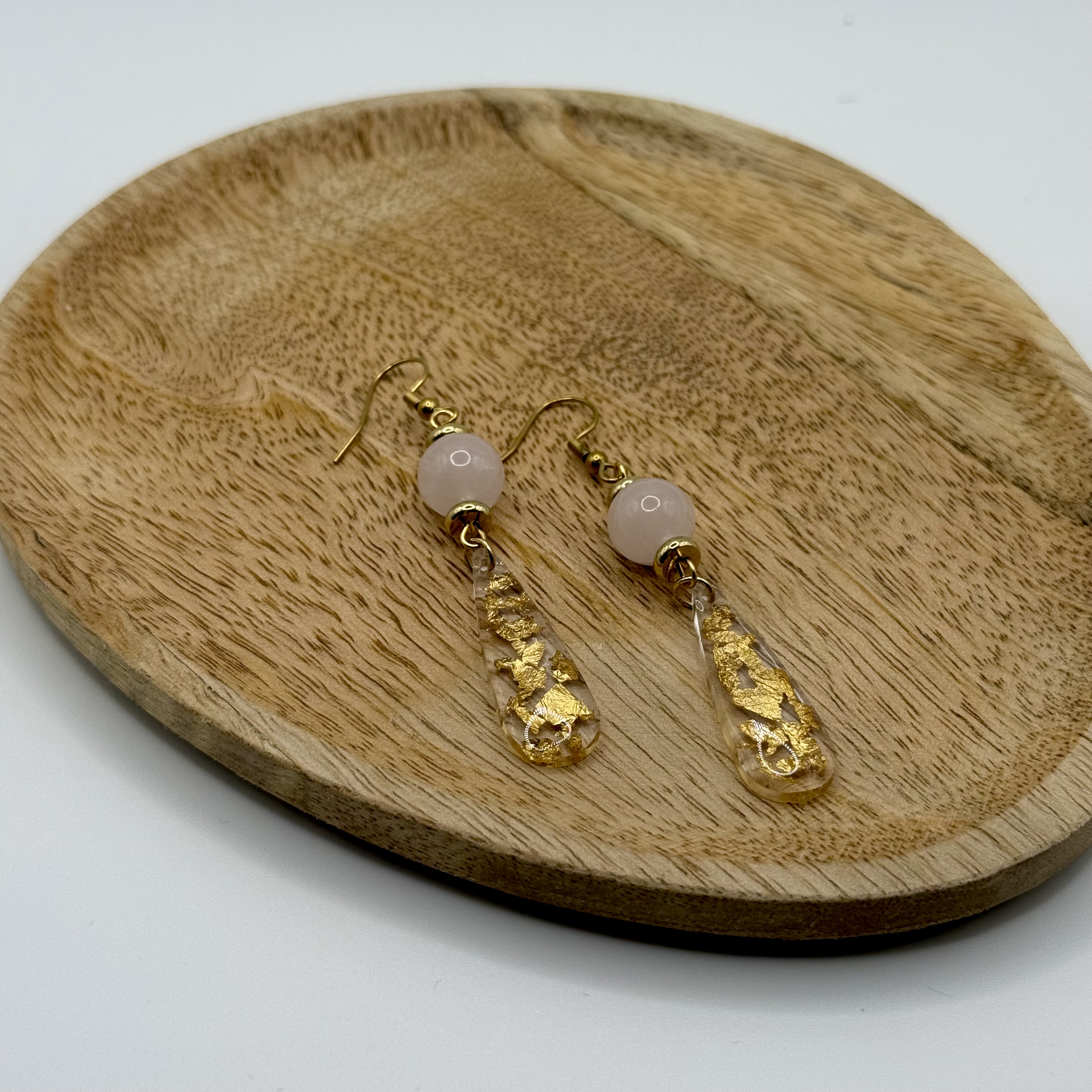 Boucles d'oreilles en quartz rose