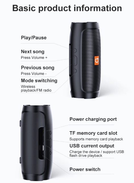 Bluetooth Speaker Dual Speaker Stereo Outdoor Fm Voice Broadcasting Portable Subwoofer 50 Wireless Speaker