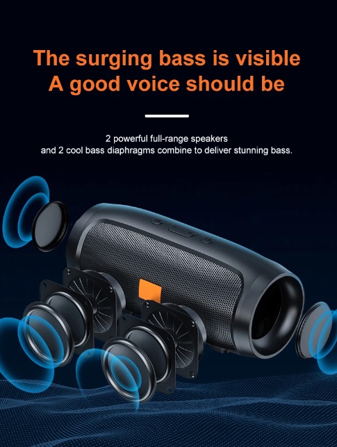 Bluetooth Speaker Dual Speaker Stereo Outdoor Fm Voice Broadcasting Portable Subwoofer 50 Wireless Speaker