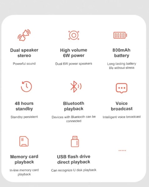 Bluetooth Speaker Dual Speaker Stereo Outdoor Fm Voice Broadcasting Portable Subwoofer 50 Wireless Speaker