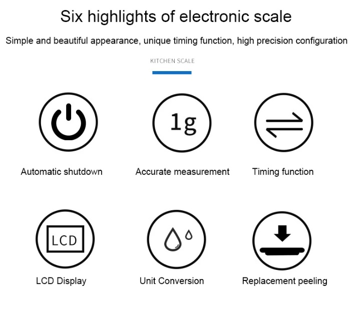 LED Portable Digital Scale 5kg Scales Food Balance Measuring Weight Kitchen Electronic Scales Small Scale Weighing In Grams
