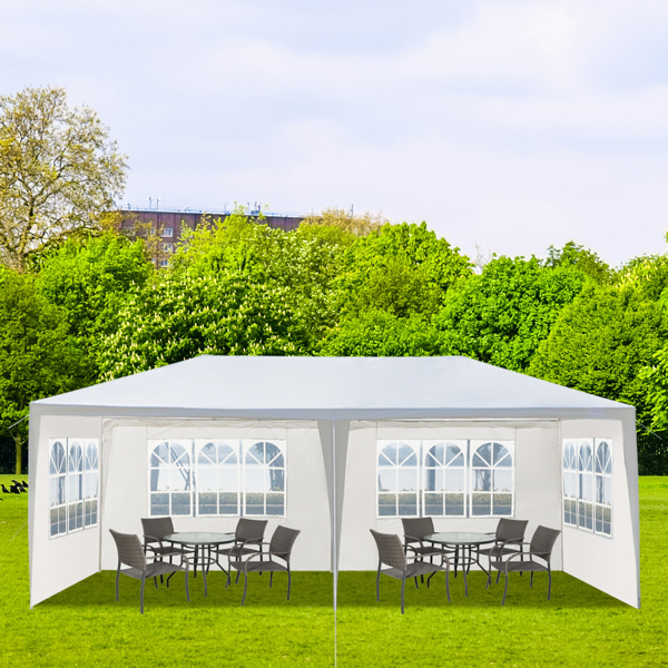 Outdoor Event Tent for Party 4 Removable Sidewalls, Waterproof Canopy Patio Wedding Gazebo, White