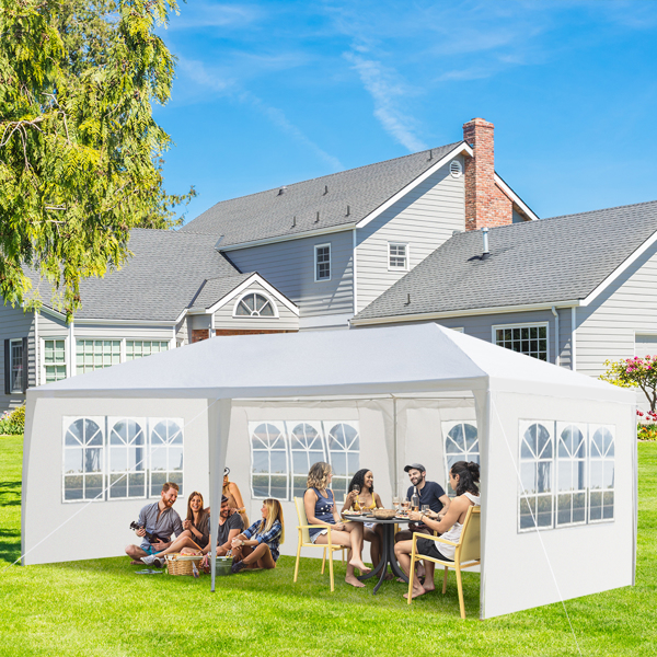 Outdoor Event Tent for Party 4 Removable Sidewalls, Waterproof Canopy Patio Wedding Gazebo, White