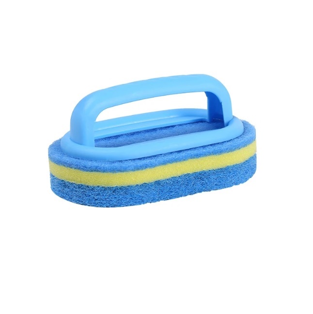 2PCS Handle Bathtub Tile Scrub Brush Kitchen Bathroom Sponge Cleaning Brush Household Cleaning Supplies