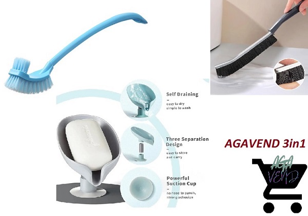 LOT of 3 - Cleaning Toilet Brush Double-Sided/ Grout Gap Cleaning Brush Kitchen/Drain Soap Holder Leaf Shape