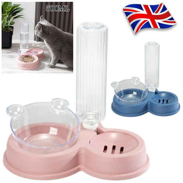 Pet Feeder and Water Dispenser Slow Drinker with Food Bowl Slow Feeder for Pets Dogs