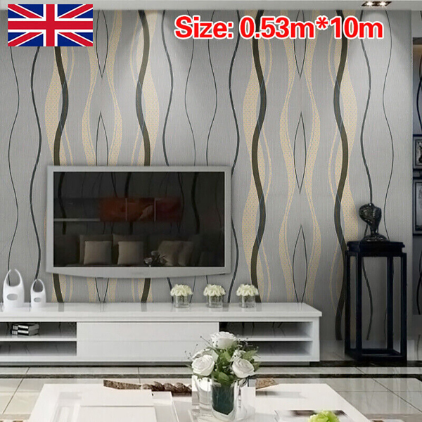 Wallpaper Rolls Living Room Geometric Wall-Paper Home Decor Metallic Silver Grey v