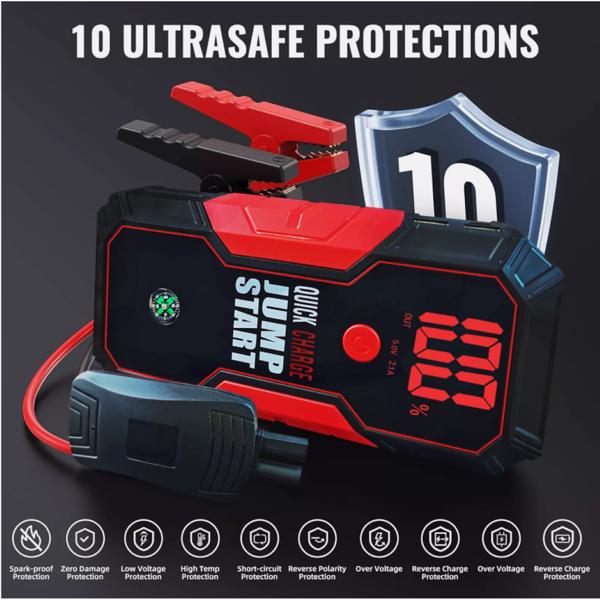 Car Jump Starter Power Bank 2000Amp 14000mAh 12V Lithium Battery Booster