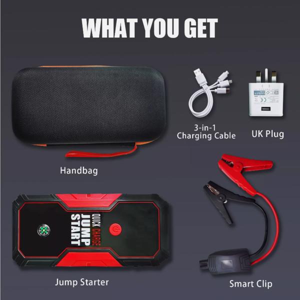 Car Jump Starter Power Bank 2000Amp 14000mAh 12V Lithium Battery Booster