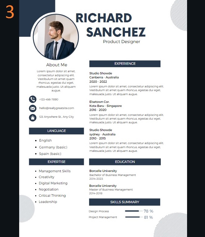Resume Curriculum vitae CV Designs