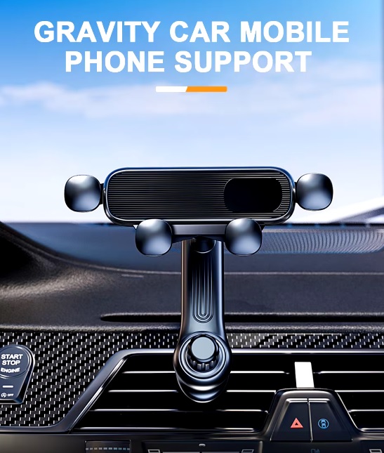 Phone Car Air Vent Holder Gravity Telescopic Phone Mount Stable 360-Degree Rotation Air Outlet Smartphone Support for 4.7-7 Inch