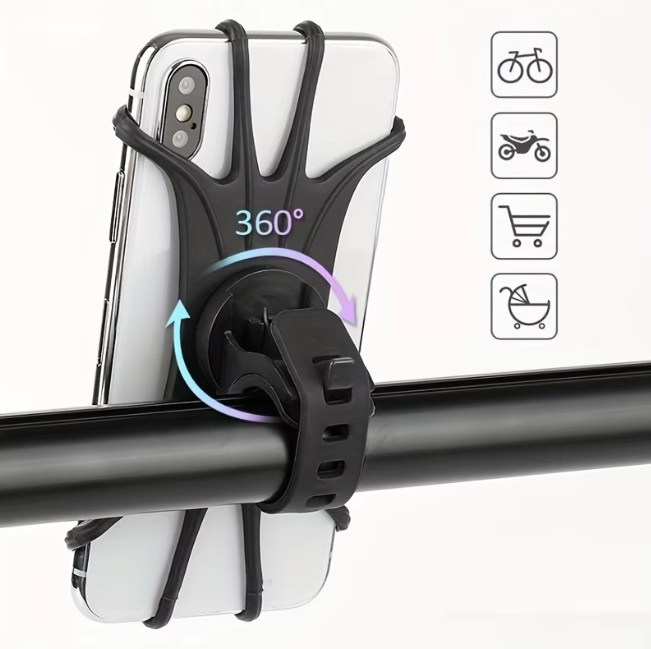 Phone Holder Universal Bicycle Motorcycle - Safe Installation 360 ° Rotation Weather Resistant Silicone Grip