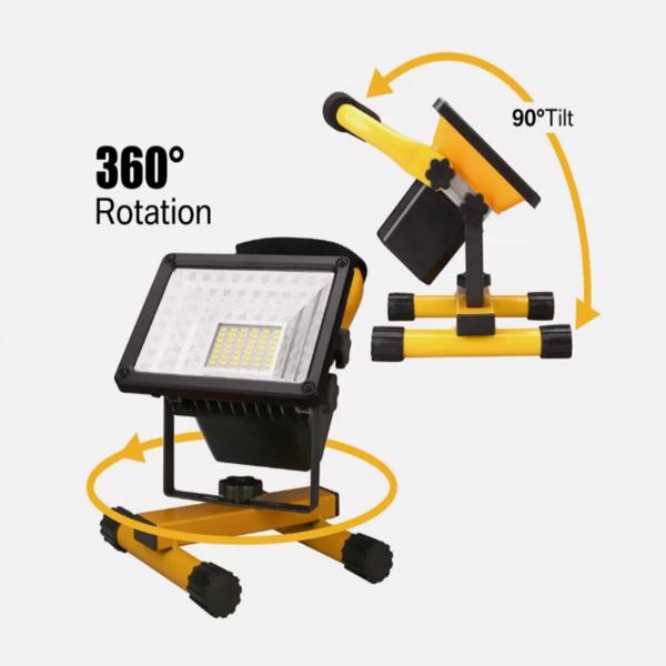 LED Flood Light Rechargeable Wireless Work Site Mobile Campsite Lighting 