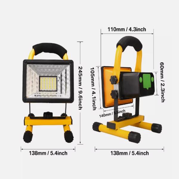 LED Flood Light Rechargeable Wireless Work Site Mobile Campsite Lighting 