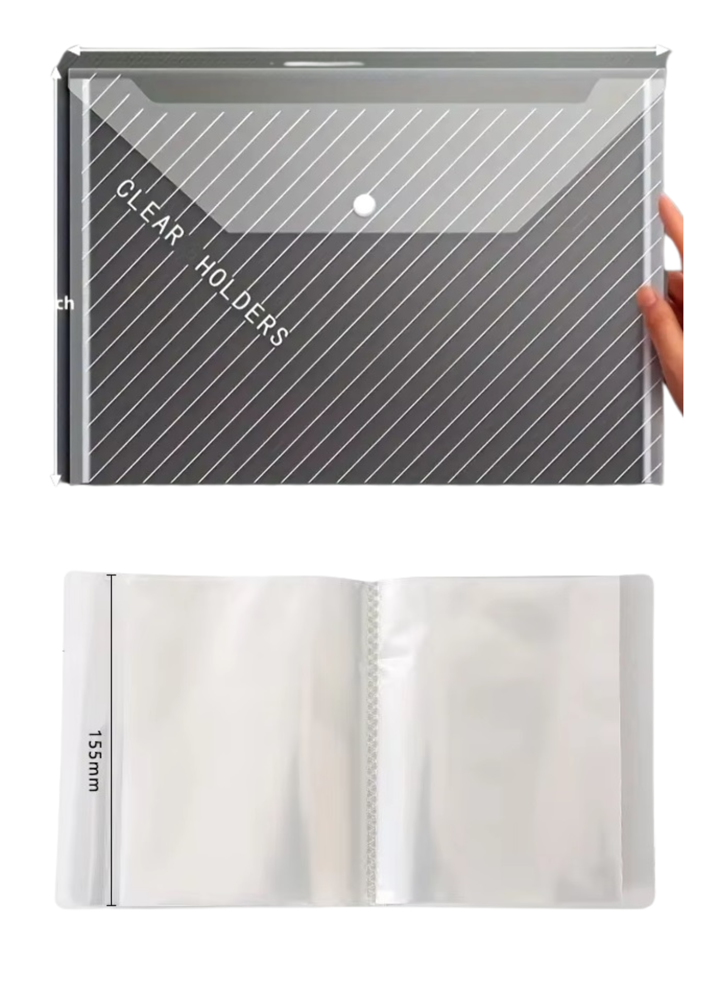 LOTS OF 50 A4 Transparent Plastic Documents Filing Storage Bag(10pcs) & A6 Transparent Storage Booklet (40pcs)