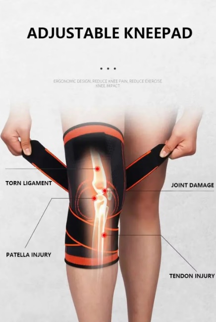 Knee Pad Men Pressurized Elastic Sports Knee Pad Support Fitness Gear Basketball Volleyball Brace Tennis Cycling Protector