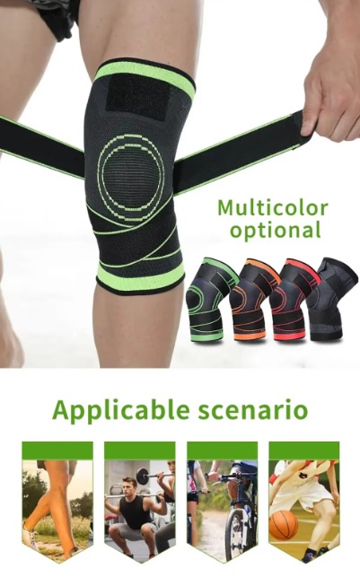 Knee Pad Men Pressurized Elastic Sports Knee Pad Support Fitness Gear Basketball Volleyball Brace Tennis Cycling Protector