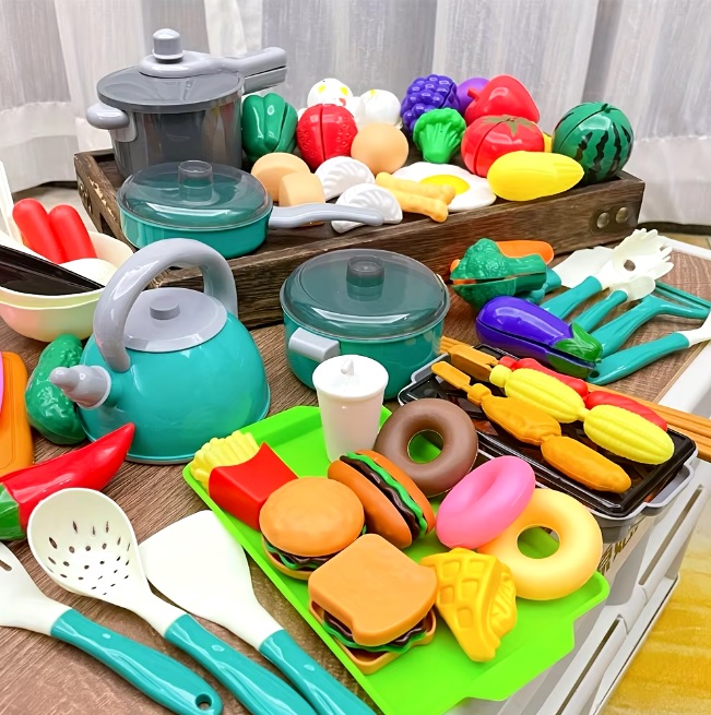 Toy Kitchen Set (28pcs Green) Simulated Kitchen Toy For Children's Pretend Play Set For Boys And Girls