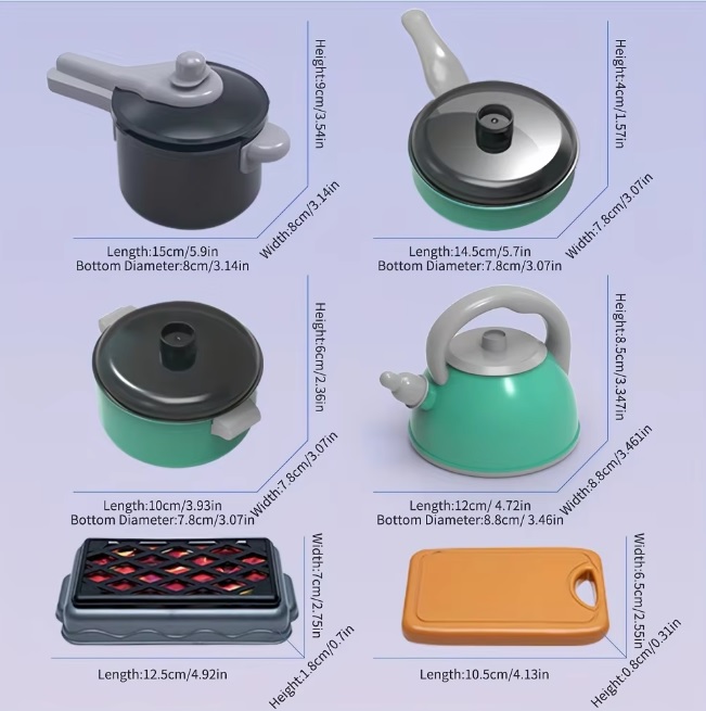 Toy Kitchen Set (28pcs Green) Simulated Kitchen Toy For Children's Pretend Play Set For Boys And Girls