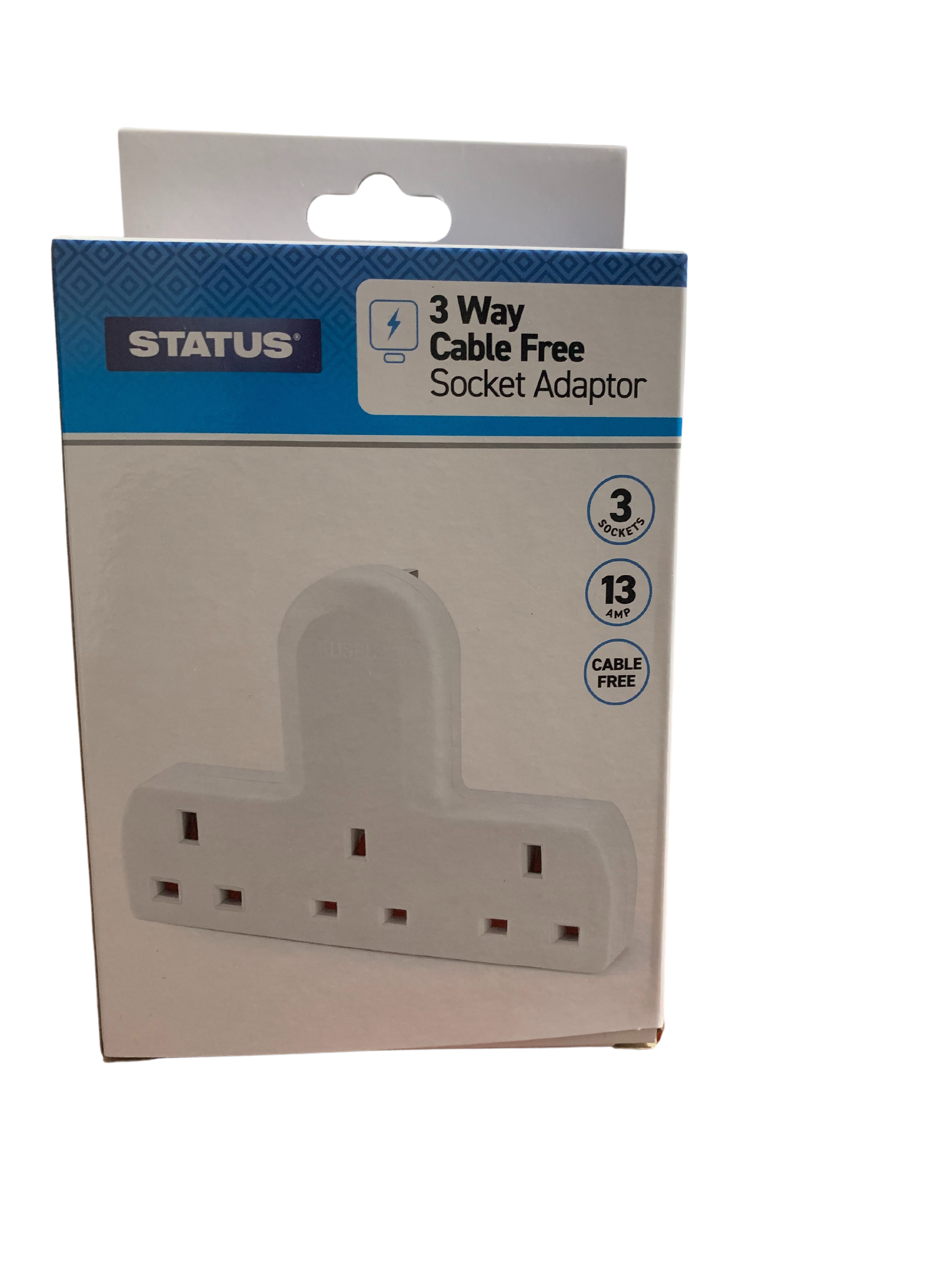 3 Way Cable Free Socket Adaptor 13 AMP