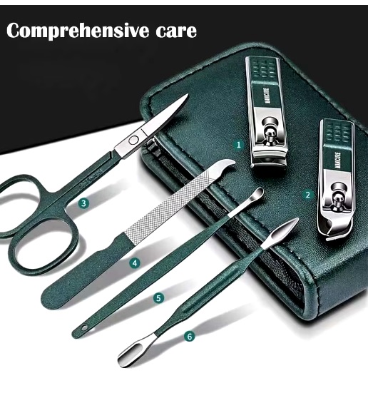 6 Piece Portable Household Nail Clip Set Top Quality Unisex Nail Clippers Manicure Beauty Tools 