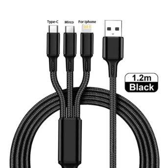 LOT Of 3  All In One Universal Plug Multi-function / 3 in1 Charging Cable Multi USB / USB Type C PD 3.0 Quick Charger