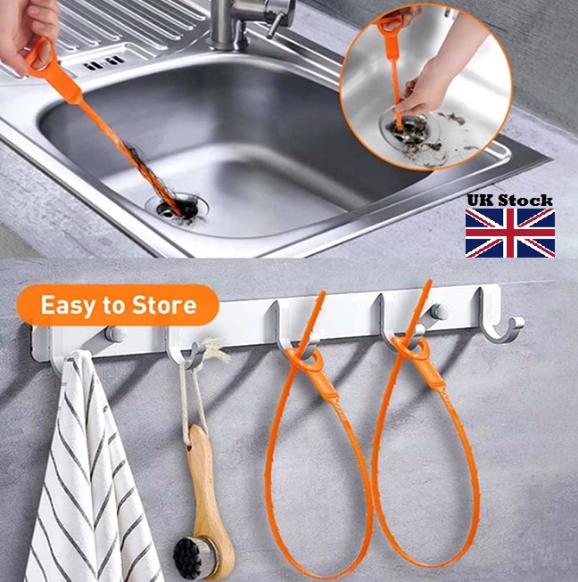 3PCS SINK UNBLOCKER TOOL DRAIN UNBLOCKER BATH SHOWER HAIR REMOVER