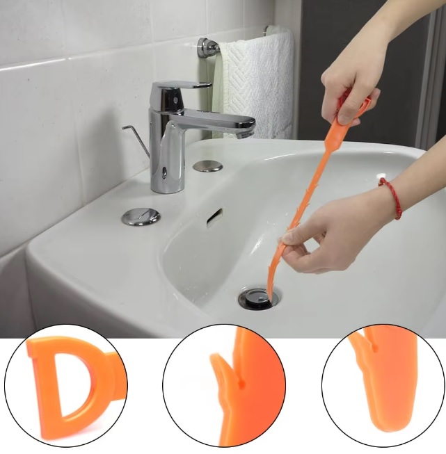 3PCS SINK UNBLOCKER TOOL DRAIN UNBLOCKER BATH SHOWER HAIR REMOVER