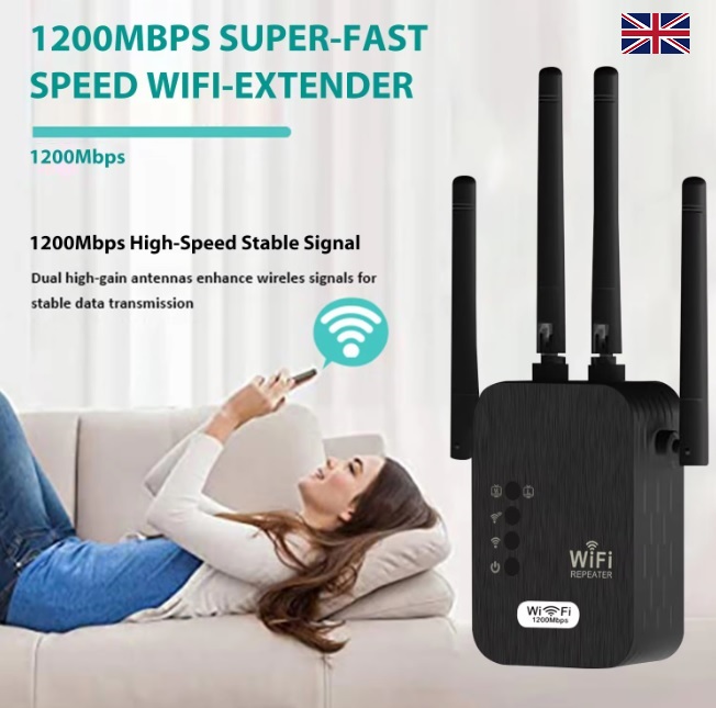 1200Mbps Wireless WiFi Repeater WIFI Range Extender WiFi Signal Booster 2.4G 5G Dual-band Network 802.11ac WiFi Amplifier Router
