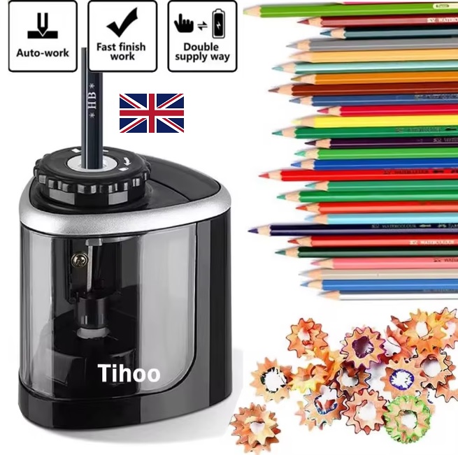 TENWIN 1pc Electric Single Hole Pencil Sharpener, Suitable for 6-8mm Pencils, School/office Quick Sharpener