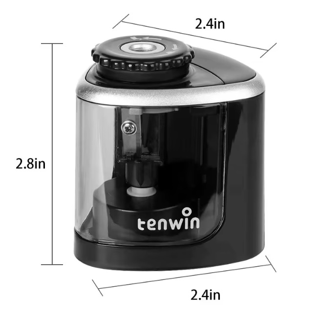 TENWIN 1pc Electric Single Hole Pencil Sharpener, Suitable for 6-8mm Pencils, School/office Quick Sharpener 
