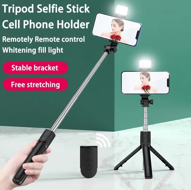 Mini Tripod Monopod Bluetooth Wireless Selfie Stick Remote Shutter With Fill Light for iPhone Samsung Xiaomi Phone Holder