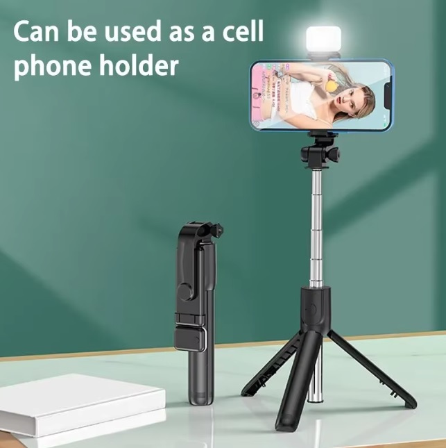 Mini Tripod Monopod Bluetooth Wireless Selfie Stick Remote Shutter With Fill Light for iPhone Samsung Xiaomi Phone Holder