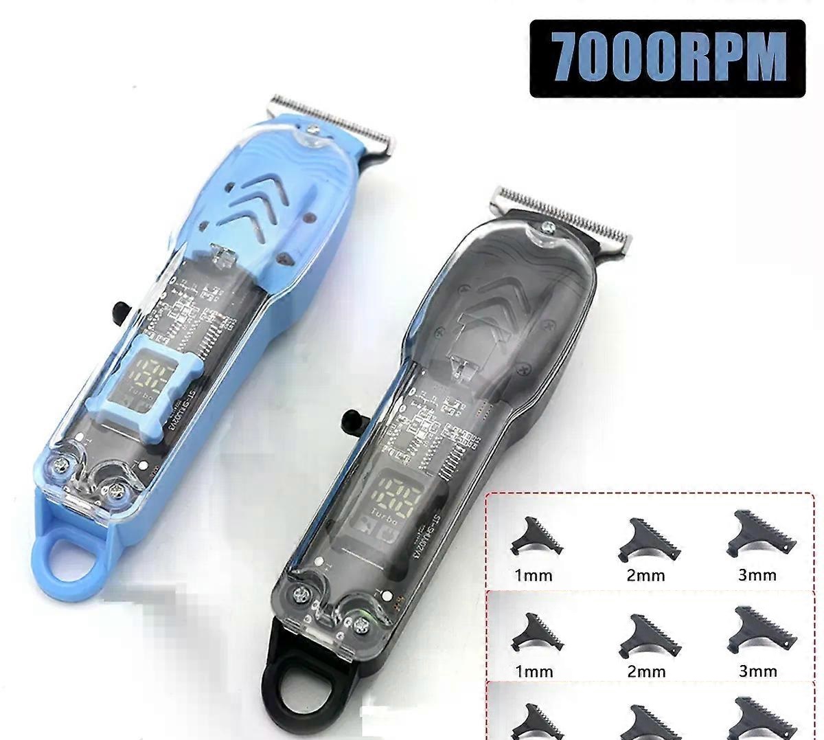 Transparent Body Electric Hair Clipper Professional Trimmer USB Rechargeable Hair Cutting Machine For Men 