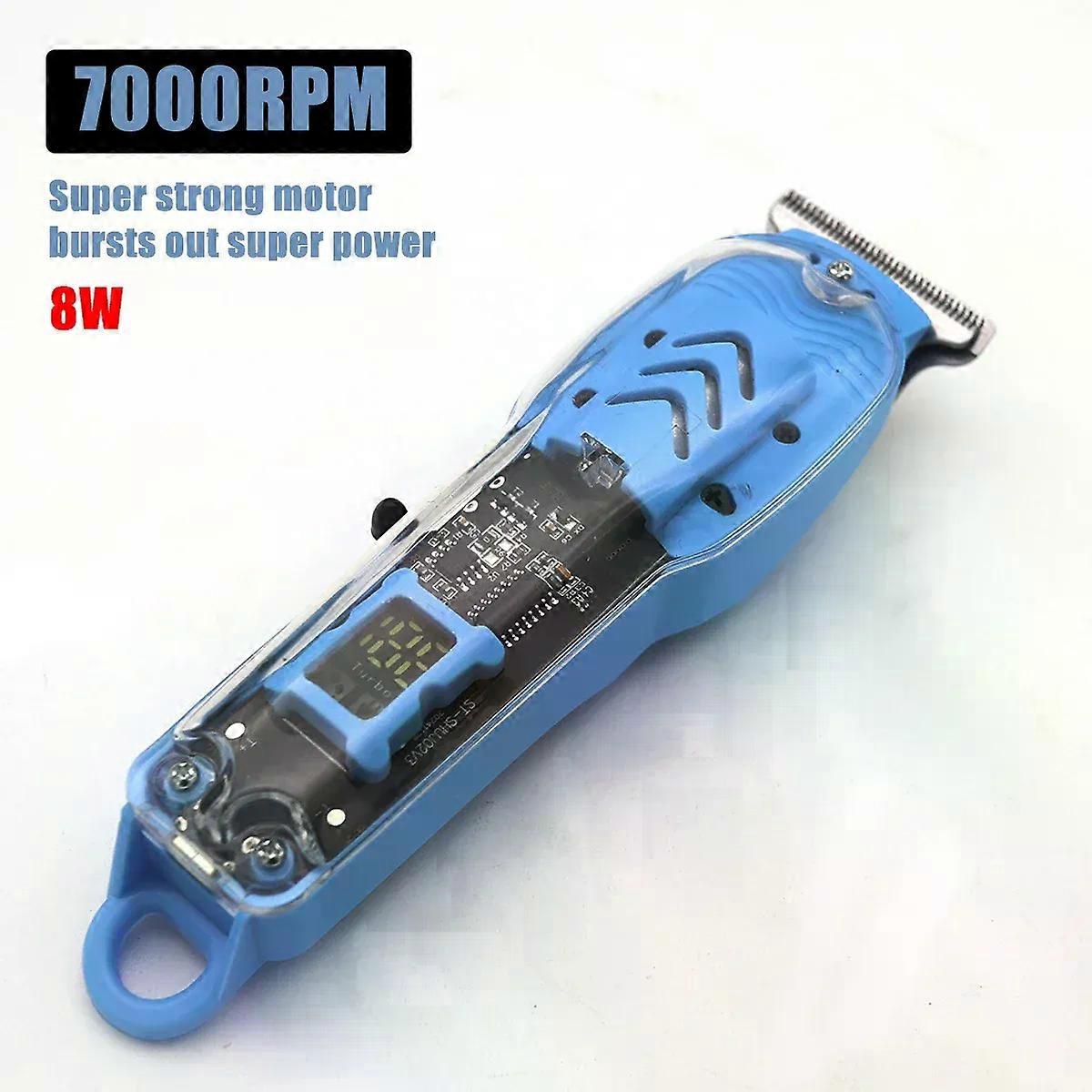 Transparent Body Electric Hair Clipper Professional Trimmer USB Rechargeable Hair Cutting Machine For Men 