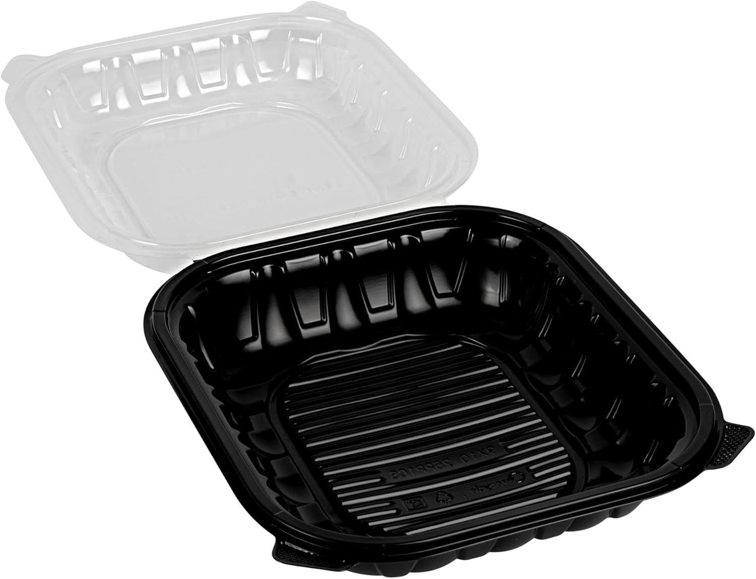 Restaurantware  54 Ounce Clamshell Containers, - Ventilated Lids, Microwavable, Black Plastic Meal Prep Containers, For Pastas, Salads, Or Sandwiches
