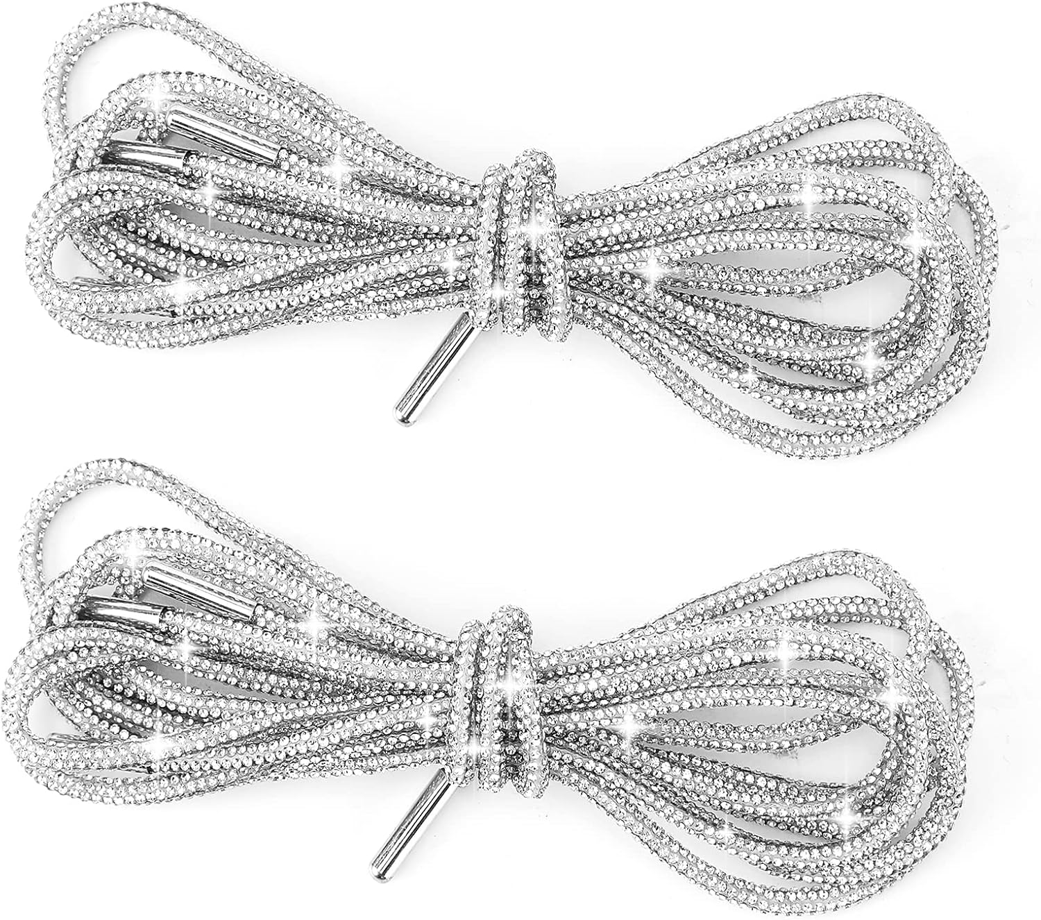 Glitter Shoe Laces 2PCS, Rhinestone Rope Shoe Strings Replacement Drawstring Cords for Accessories