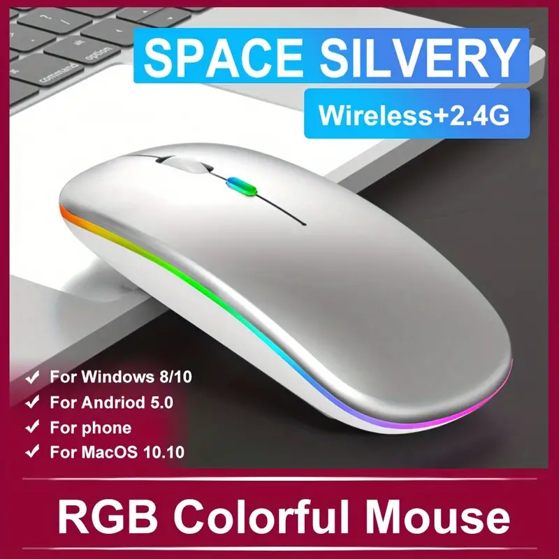 Ergonomic Wireless Mouse RGB