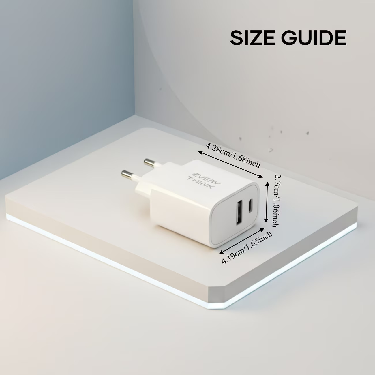 Carregador de Parede com Dupla Porta (USB & USB-C)