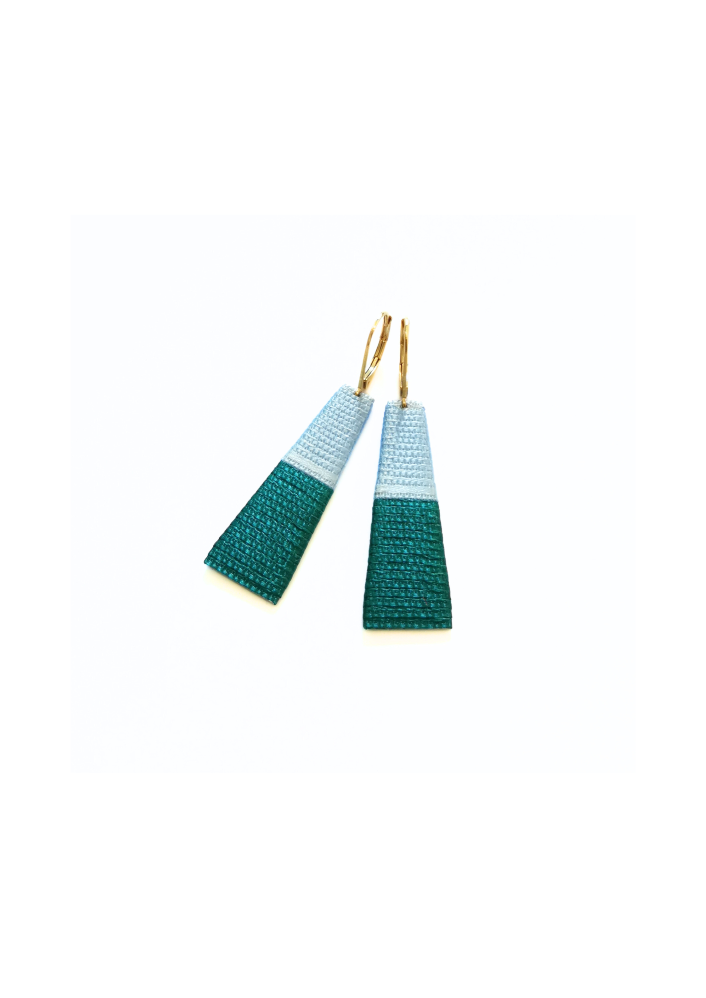 THOT. Boucles d'oreilles _ bleu glace vert émeraude