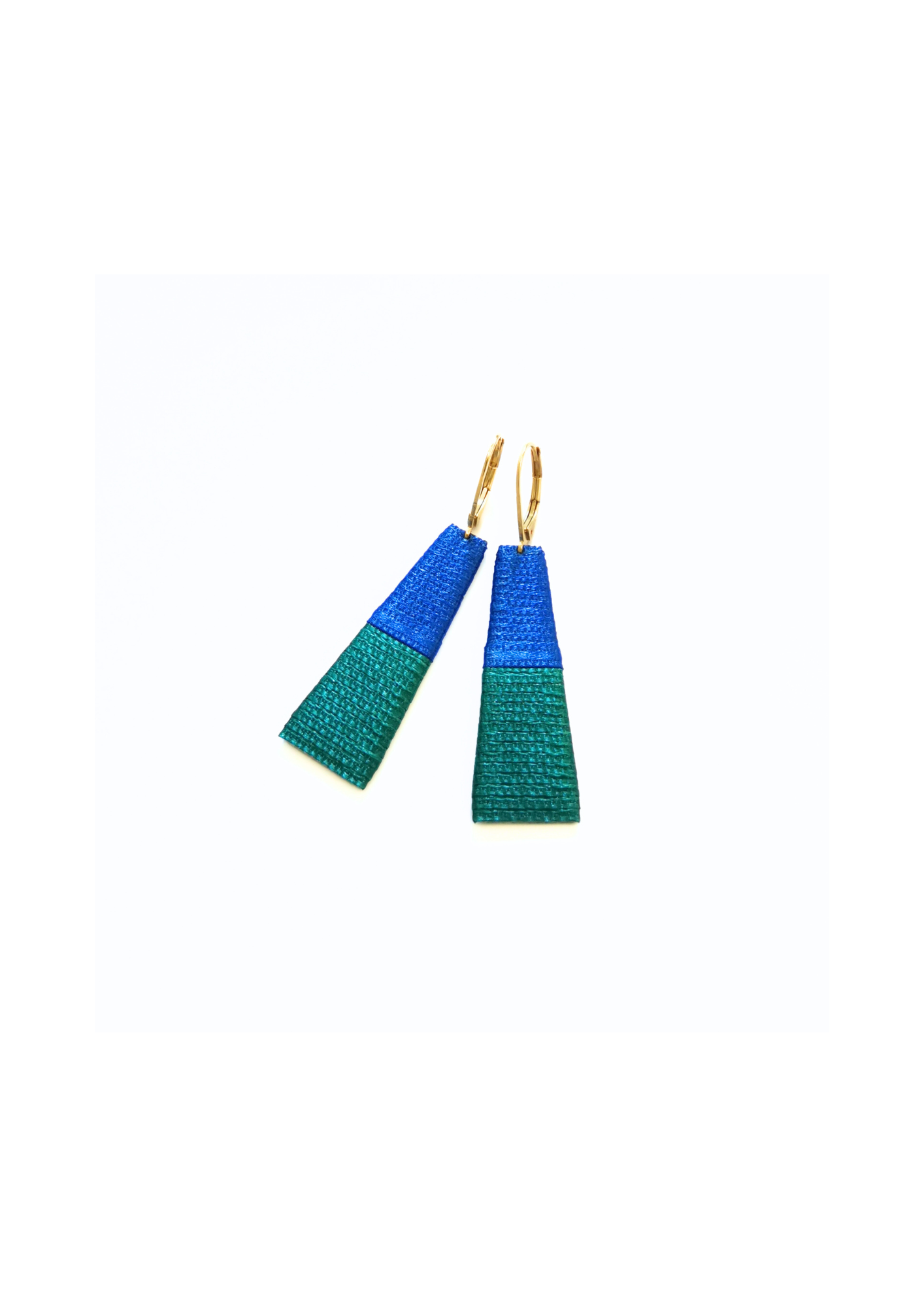 THOT. Boucles d'oreilles _ bleu marine vert émeraude